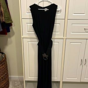 Anne Klein long black jumpsuit with belt